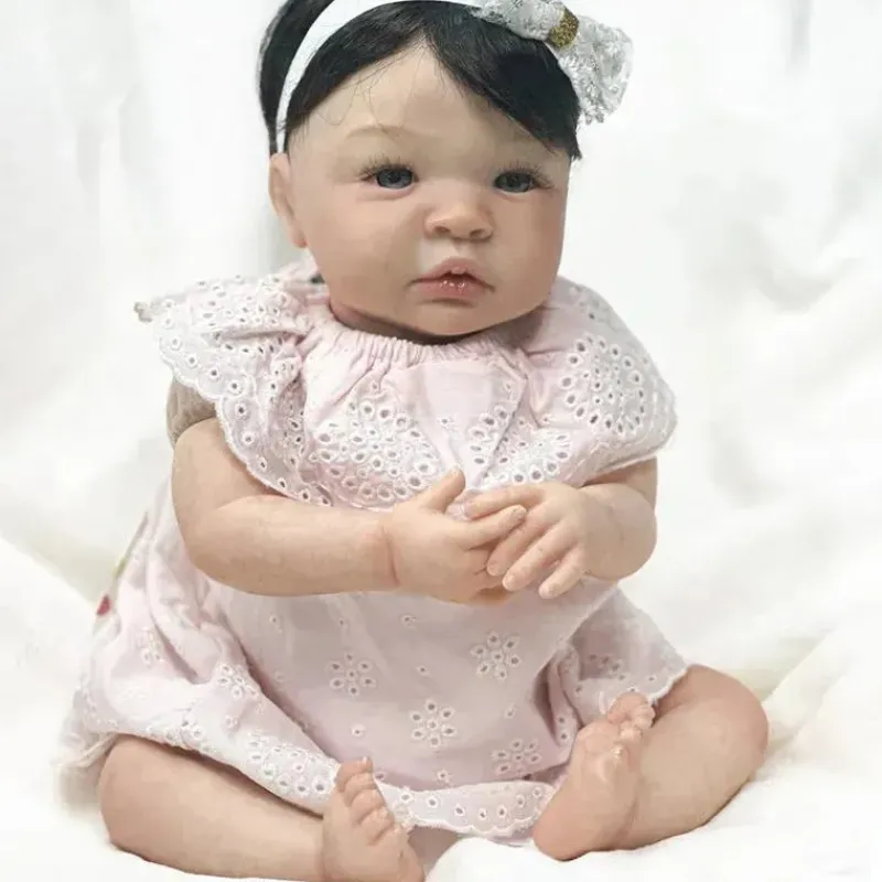 MacroBaby Reborn Dolls*Reborn Baby Doll - White Vinyl & Black Wig, Shyann