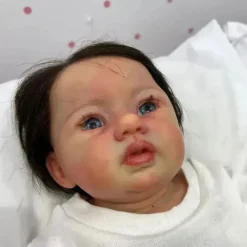 MacroBaby Reborn Dolls*Reborn Baby Dolls - White Vinyl & Brown Hair, Abigail