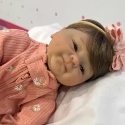 MacroBaby Reborn Dolls*Reborn Baby Dolls - White Vinyl, Light Brown Rooted Hair, Open Brown Eyes - Marnie