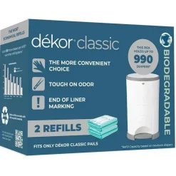 Dekor Diaper Pails & Refills*Regal-Lager - 2Pk Diaper Classic Diaper Pail Biodegradable Refills