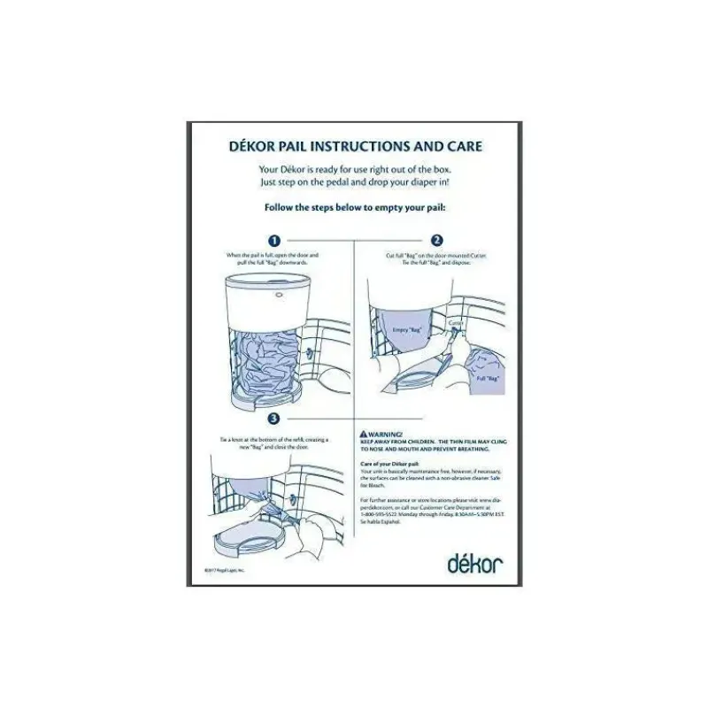 Dekor Diaper Pails & Refills*Regal-Lager - 2Pk Diaper Classic Diaper Pail Biodegradable Refills