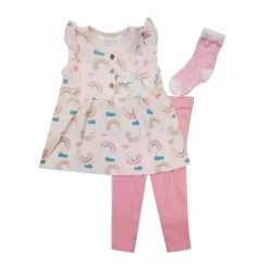 René Rofé Baby Sets*Rene Rofe 3 Piece Pink Rainbow Tunic Set 18M