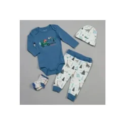 René Rofé Baby Sets*Rene Rofe - 4Pk Baby Boy Dino & Outdoor Bodysuit & Pants Set