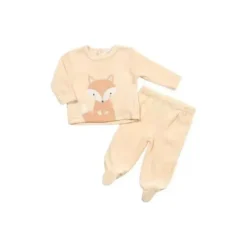 René Rofé Baby Sets*Rene Rofe - 2Pk Baby Boy Fox Velour Set, Beige