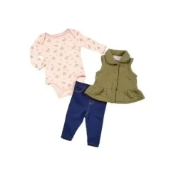 René Rofé Baby Sets*Rene Rofe - 3Pk Baby Girl Floral Quilted Vest Set