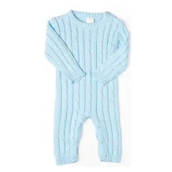 Rose Textiles Baby One-Pieces*Rose Textile - Baby Boy Cotton Blue Knit Romper