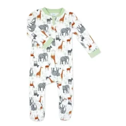 Rose Textiles Baby Sleepwear*Rose Textile - Baby Boy Safari Interlock Coverall