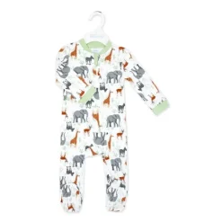 Rose Textiles Baby Sleepwear*Rose Textile - Baby Boy Safari Interlock Coverall