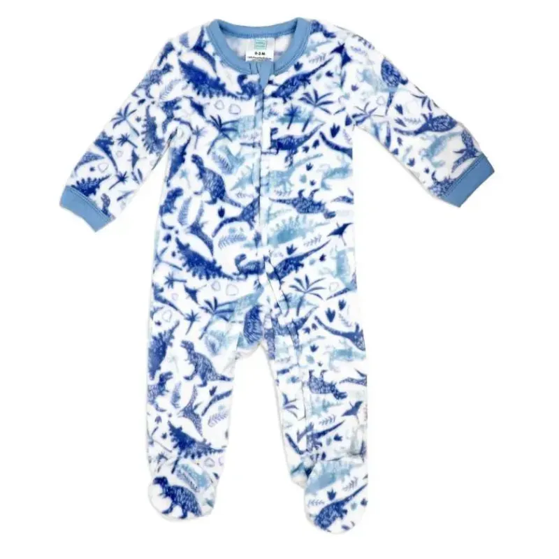 Rose Textiles Baby Sleepwear*Rose Textile - Baby Boys Dinosaur Printed Fleece Sleeper