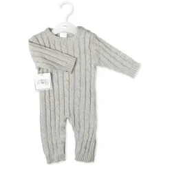 Rose Textiles Baby One-Pieces*Rose Textile - Baby Unisex Cotton Grey Knit Romper