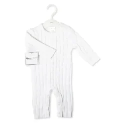 Rose Textiles Baby One-Pieces*Rose Textile - Baby Unisex Cotton White Knit Romper