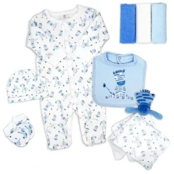 Rose Textiles Clothing Gift Set|Baby Sets*Rose Textile - 8Pk Baby Boy's Giraffe Hanging Gift Sets