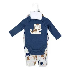Rose Textiles Baby Sets*Rose Textile - 3Pk Baby Boys Tiger Footed Set