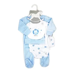 Rose Textiles Baby Sets*Rose Textile - 5Pk Baby Boys Lion Velour Set