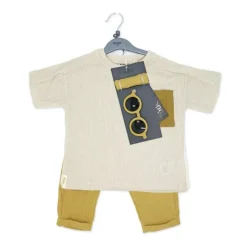 Rose Textiles Baby Sets*Rose Textile - 3Pk Baby Boys Tan Pant Set