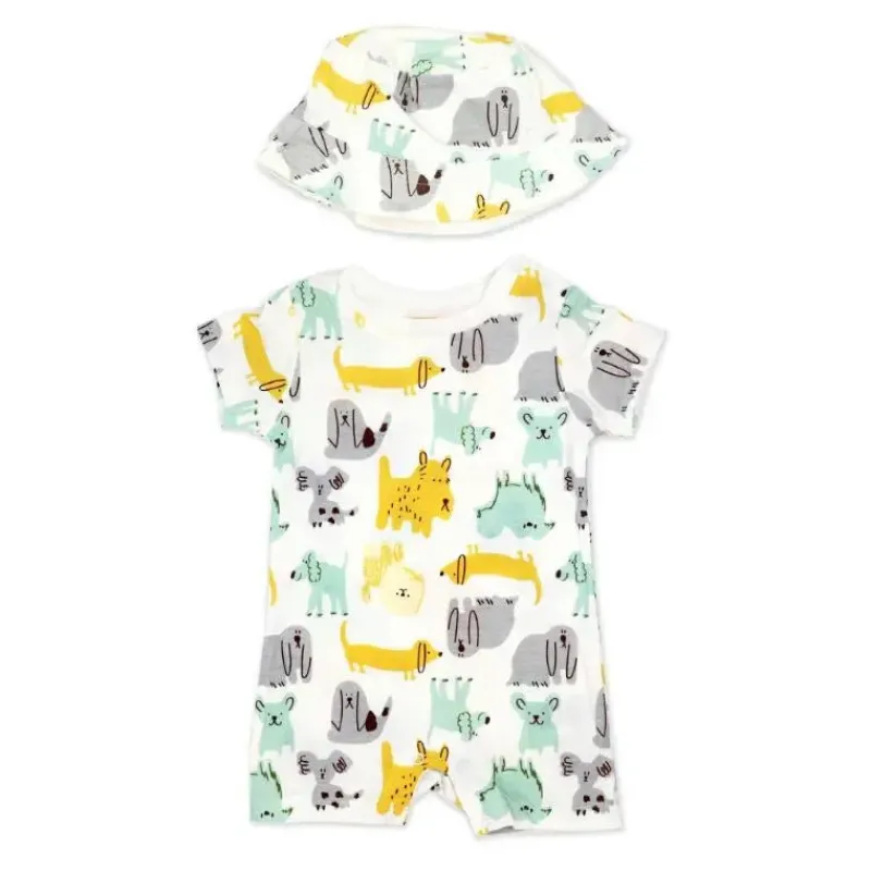 Rose Textiles Baby One-Pieces*Rose Textile - 2Pk Baby Boys Romper Dogs Set