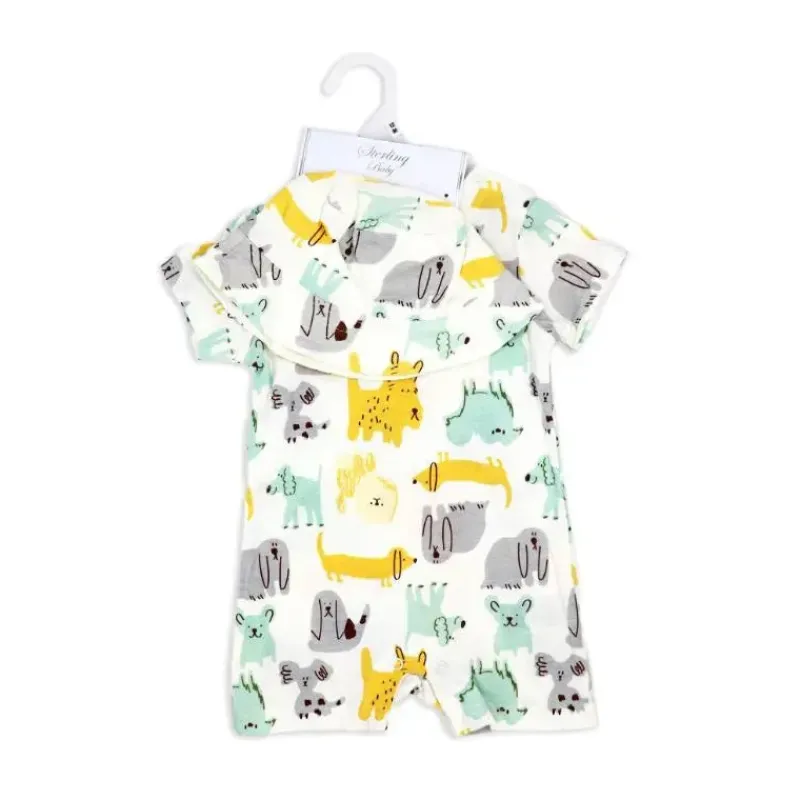 Rose Textiles Baby One-Pieces*Rose Textile - 2Pk Baby Boys Romper Dogs Set