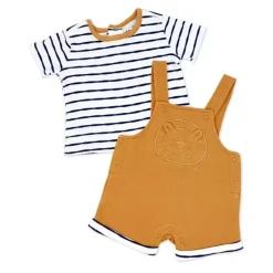 Rose Textiles Baby Sets*Rose Textile - 2Pk Baby Boy's Lion Dungaree Set