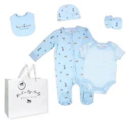 Rose Textiles Baby Sets*Rose Textile - 5Pk Baby Boys Blue Toy Box Mesh Bag Set