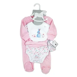 Rose Textiles Easter|Baby Sets*Rose Textile - 5Pk Baby Girls Bunny Velour Set