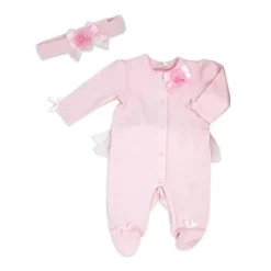 Rose Textiles Baby Sleepwear*Rose Textile - 3Pk Baby Girls Pink Sleepsuit Set