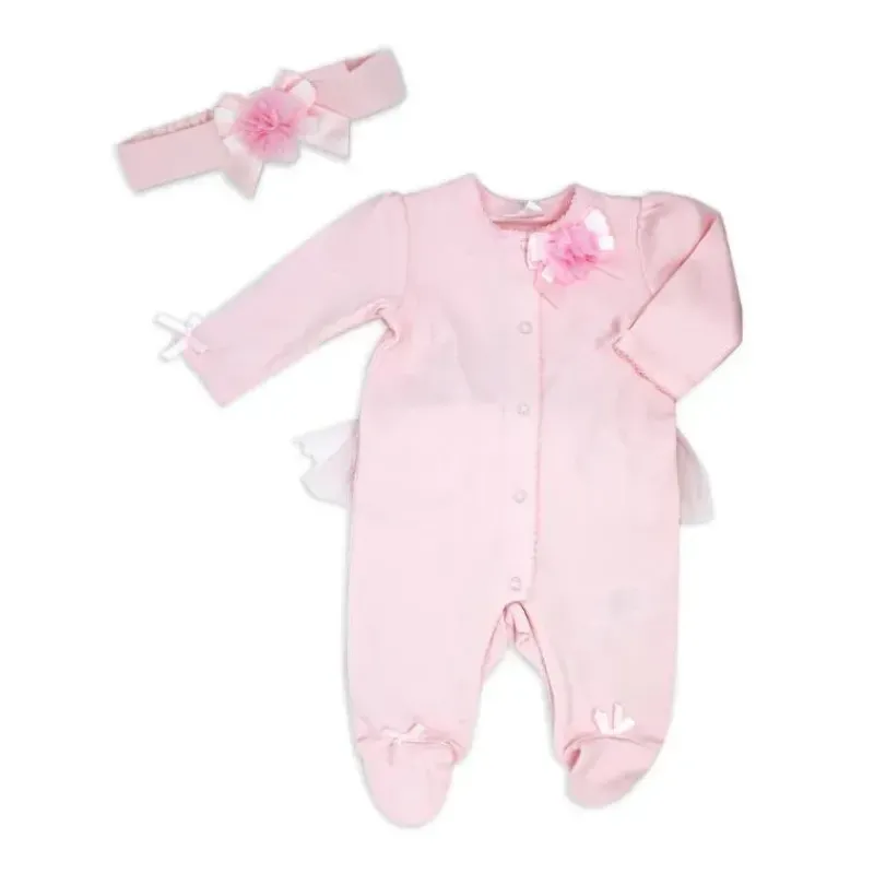 Rose Textiles Baby Sleepwear*Rose Textile - 3Pk Baby Girls Pink Sleepsuit Set