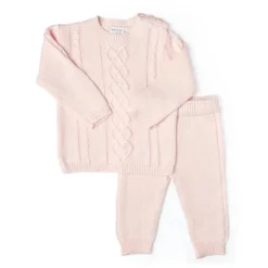 Rose Textiles Baby Sets*Rose Textile - 2Pk Baby Girl Pink Knit Set