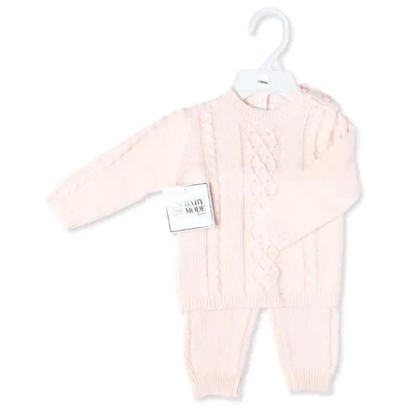Rose Textiles Baby Sets*Rose Textile - 2Pk Baby Girl Pink Knit Set