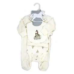 Rose Textiles Baby Sets*Rose Textile - 5Pk Baby Neutral Giraffe Velour Set
