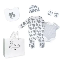 Rose Textiles Baby Sets*Rose Textile - 5Pk Baby Neutral Elephant Mesh Bag Set
