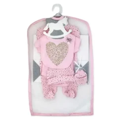 Rose Textiles Baby Sets*Rose Textile - 5Pk Baby Neutral Gold Heart Mesh Bag Set