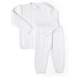 Rose Textiles Baby Sets*Rose Textile - 2Pk Baby Unisex White Knit Set