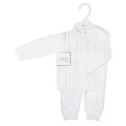 Rose Textiles Baby Sets*Rose Textile - 2Pk Baby Unisex White Knit Set