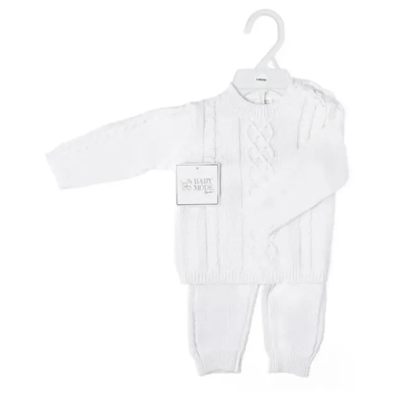 Rose Textiles Baby Sets*Rose Textile - 2Pk Baby Unisex White Knit Set
