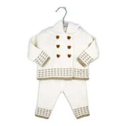 Rose Textiles Baby Sets*Rose Textile - 2Pk Baby Unisex Hooded Oatmeal Knit Set