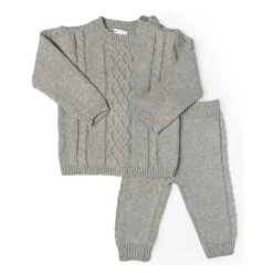 Rose Textiles Baby Sets*Rose Textile - 2Pk Baby Unisex Grey Knit Set