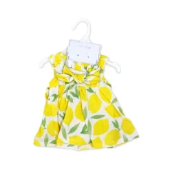 Rose Textiles Baby Sets*Rose Textile - 2Pk Lemon Knit Dress & Headband Set