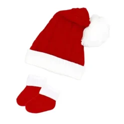 Rose Textiles Christmas Clothing*Rose Textile - 2Pk Red Santa Hat & Bootie Set