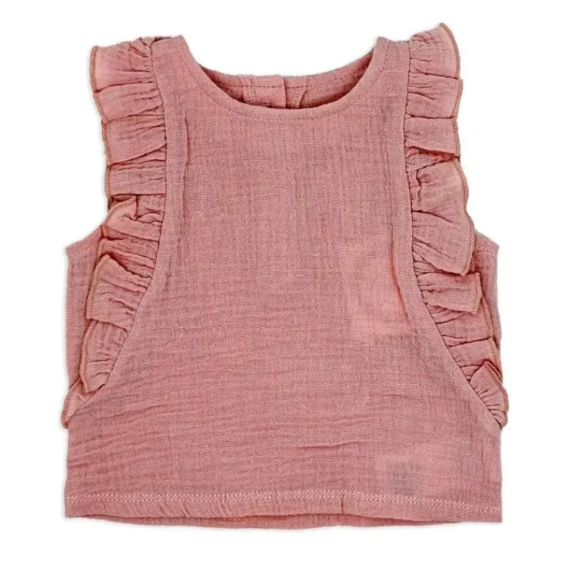Rose Textiles Baby Sets*Rose Textile - 3Pk Toddler Girl Tod Gauze Pink Story Short Set