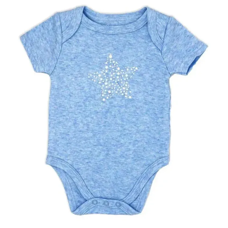Rose Textiles Baby Onesies & Bodysuits*- 100 % Organic 3 Pk Bodysuit, Blue