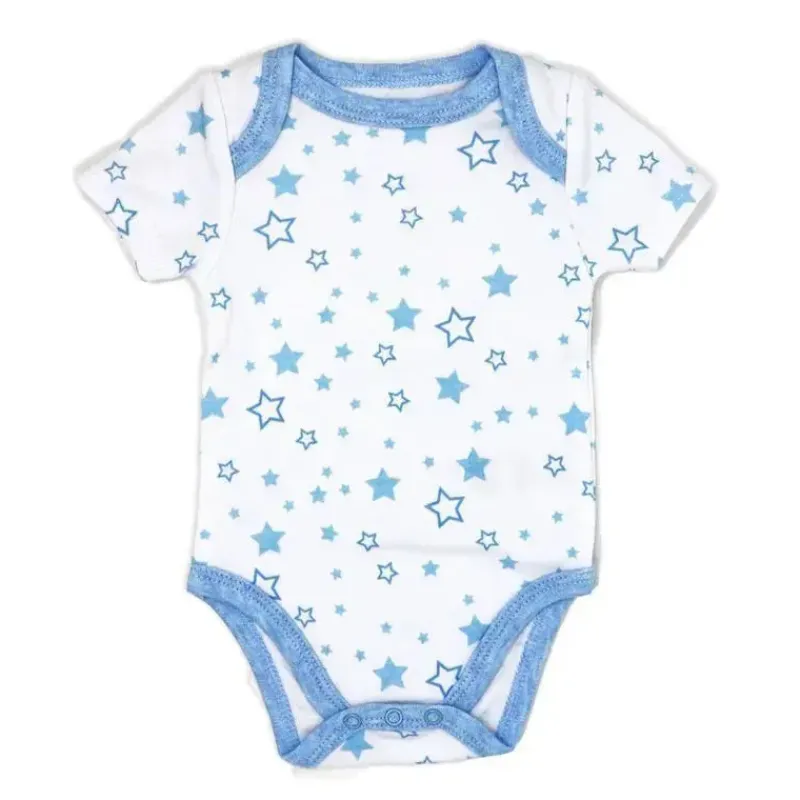 Rose Textiles Baby Onesies & Bodysuits*- 100 % Organic 3 Pk Bodysuit, Blue