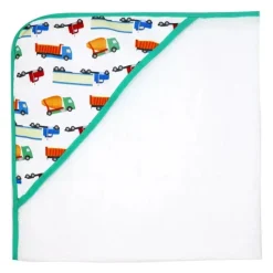 Rose Textiles Baby Bath Towels*- 3 Hooded Towels W/ 5 Washcloths:, Green Trucks