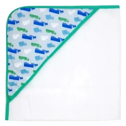 Rose Textiles Baby Bath Towels*- 3 Hooded Towels W/ 5 Washcloths:, Green Trucks