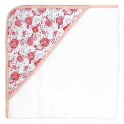 Rose Textiles Baby Bath Towels*- 3 Hooded Towels W/ 5 Washcloths, Pink Bouquet