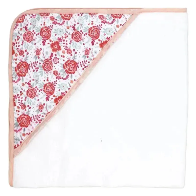 Rose Textiles Baby Bath Towels*- 3 Hooded Towels W/ 5 Washcloths, Pink Bouquet