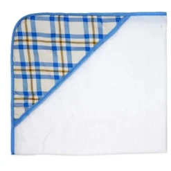 Rose Textiles Baby Bath Towels*- 3 Hooded Towels W/ 5 Washcloths, Navy Hello World