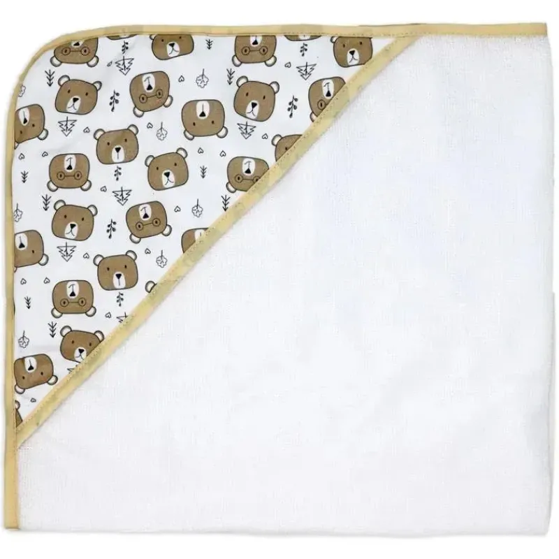 Rose Textiles Baby Bath Towels*- 3 Hooded Towels W/ 5 Washcloths, Bear