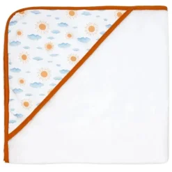 Rose Textiles Baby Bath Towels*- 3 Hooded Towels W/ 5 Washcloths, Peach Rainbows