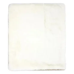 Rose Textiles Blankets & Quilts*- 2 Layer Faux Fur Plush Blanket,- Ivory/Tan