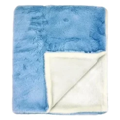 Rose Textiles Blankets & Quilts*- 2 Layer Faux Fur Plush Blanket, Blue